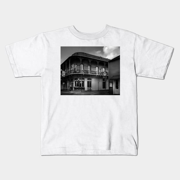 801 Royal Street In Black and White Kids T-Shirt by MountainTravel